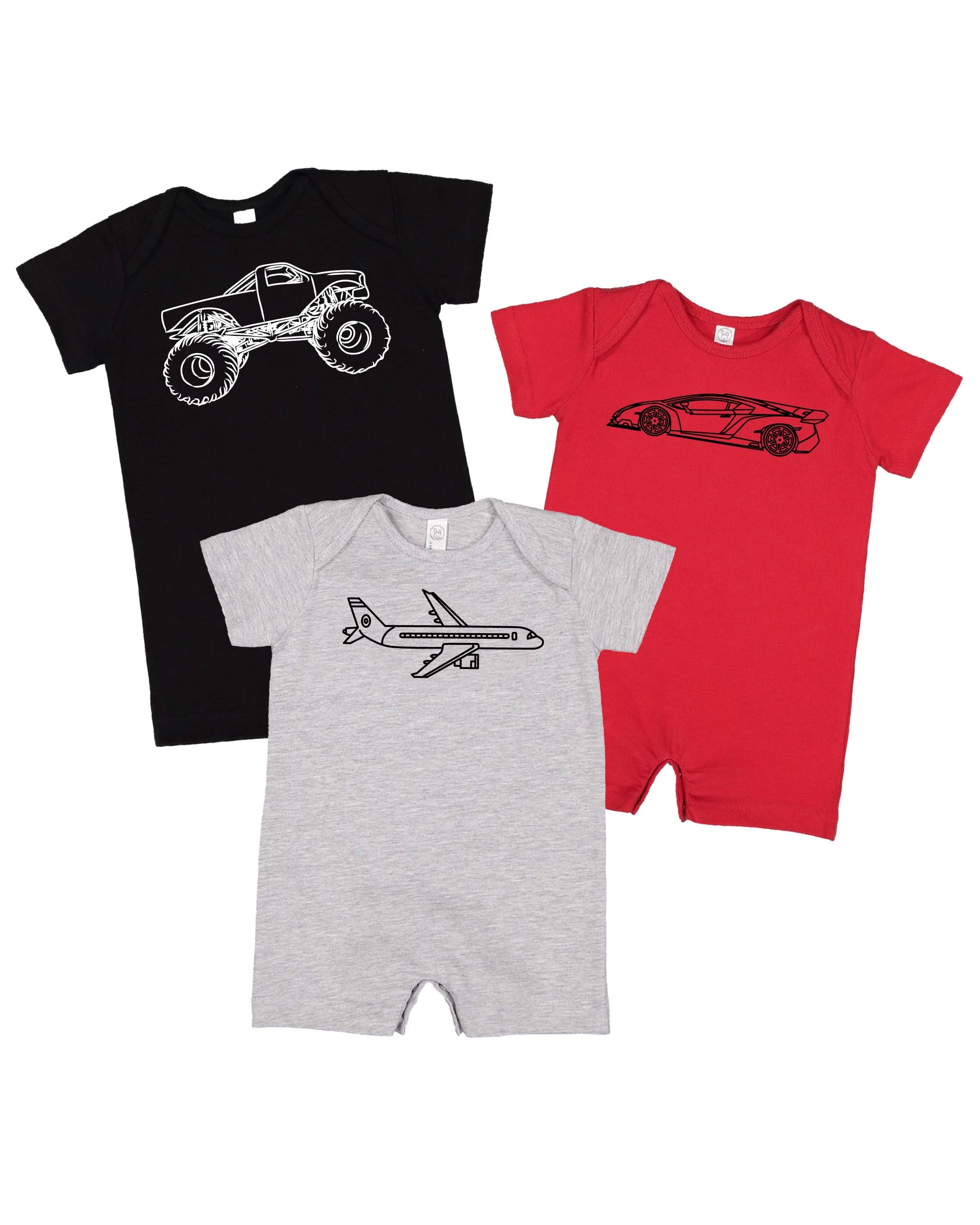 Trucks N' Things Minimalist Design - (Choose Your Vehicle) - Shorts Romper Little Mama Shirt Shop