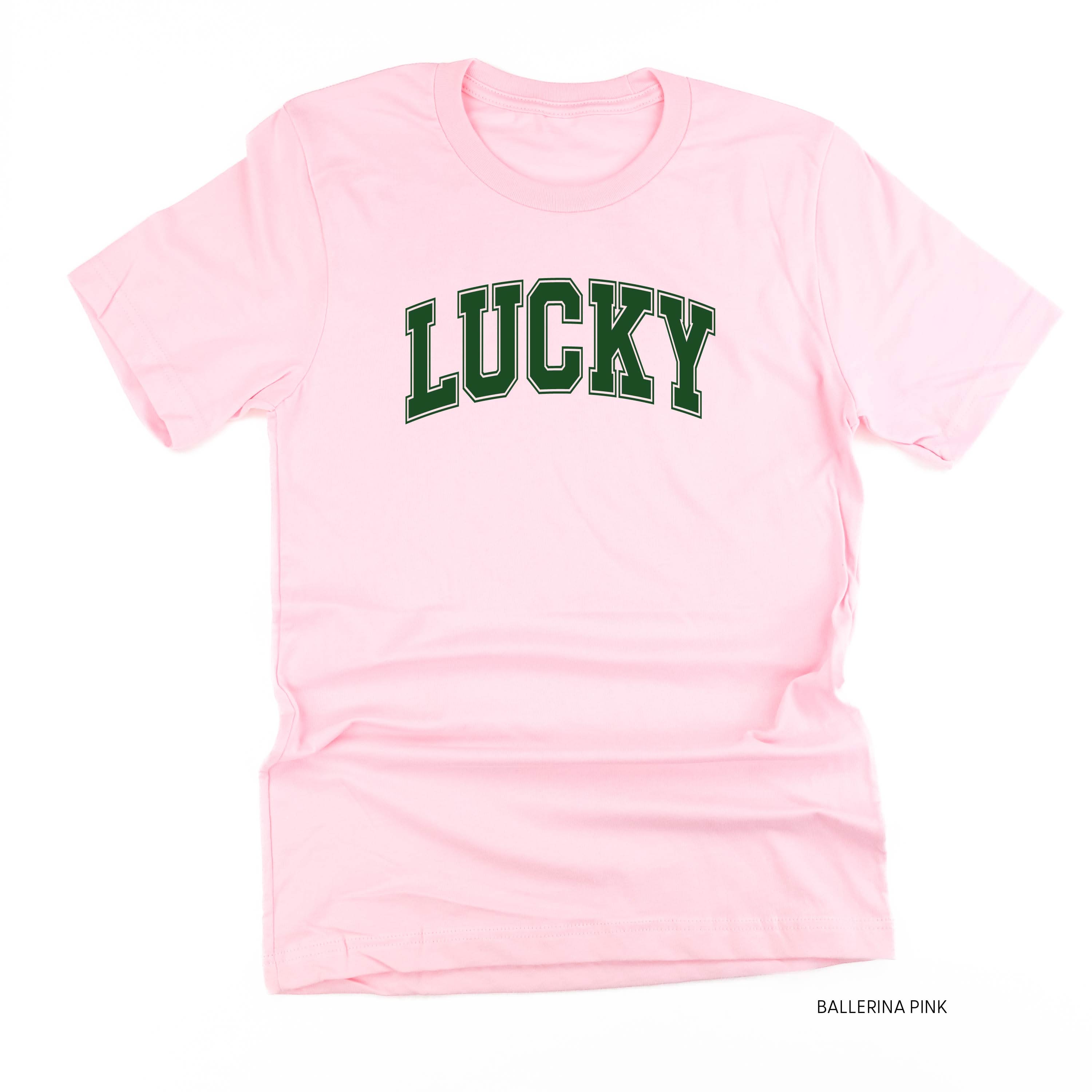 Lucky - Varsity Outline - Unisex Tee Little Mama Shirt Shop