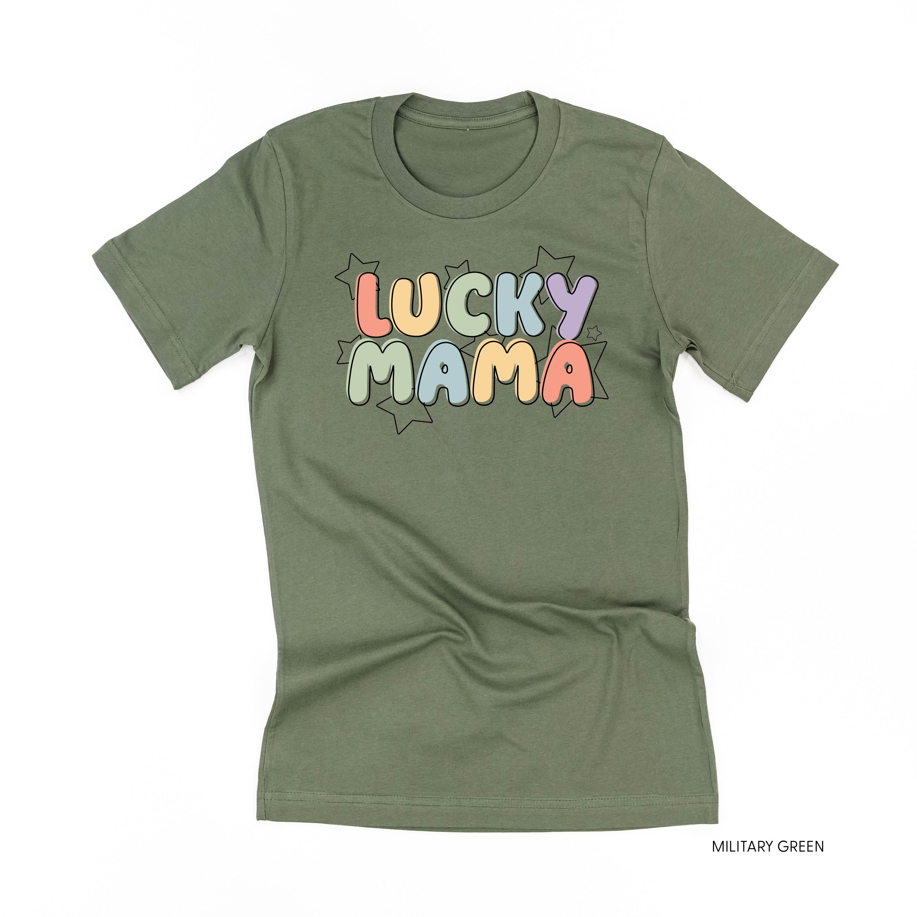 Bubble Letters & Stars Lucky Mama - Unisex Tee Little Mama Shirt Shop