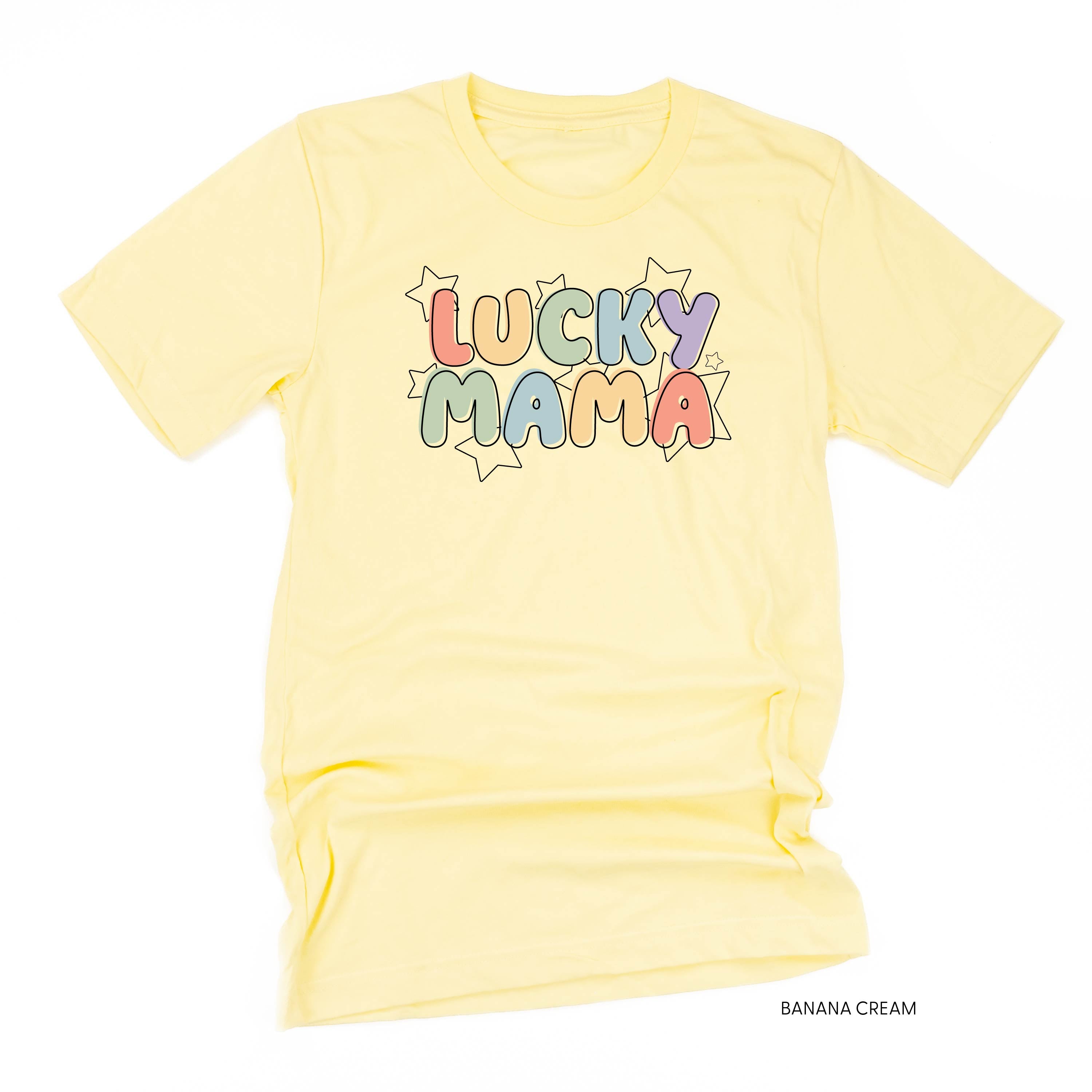 Bubble Letters & Stars Lucky Mama - Unisex Tee Little Mama Shirt Shop