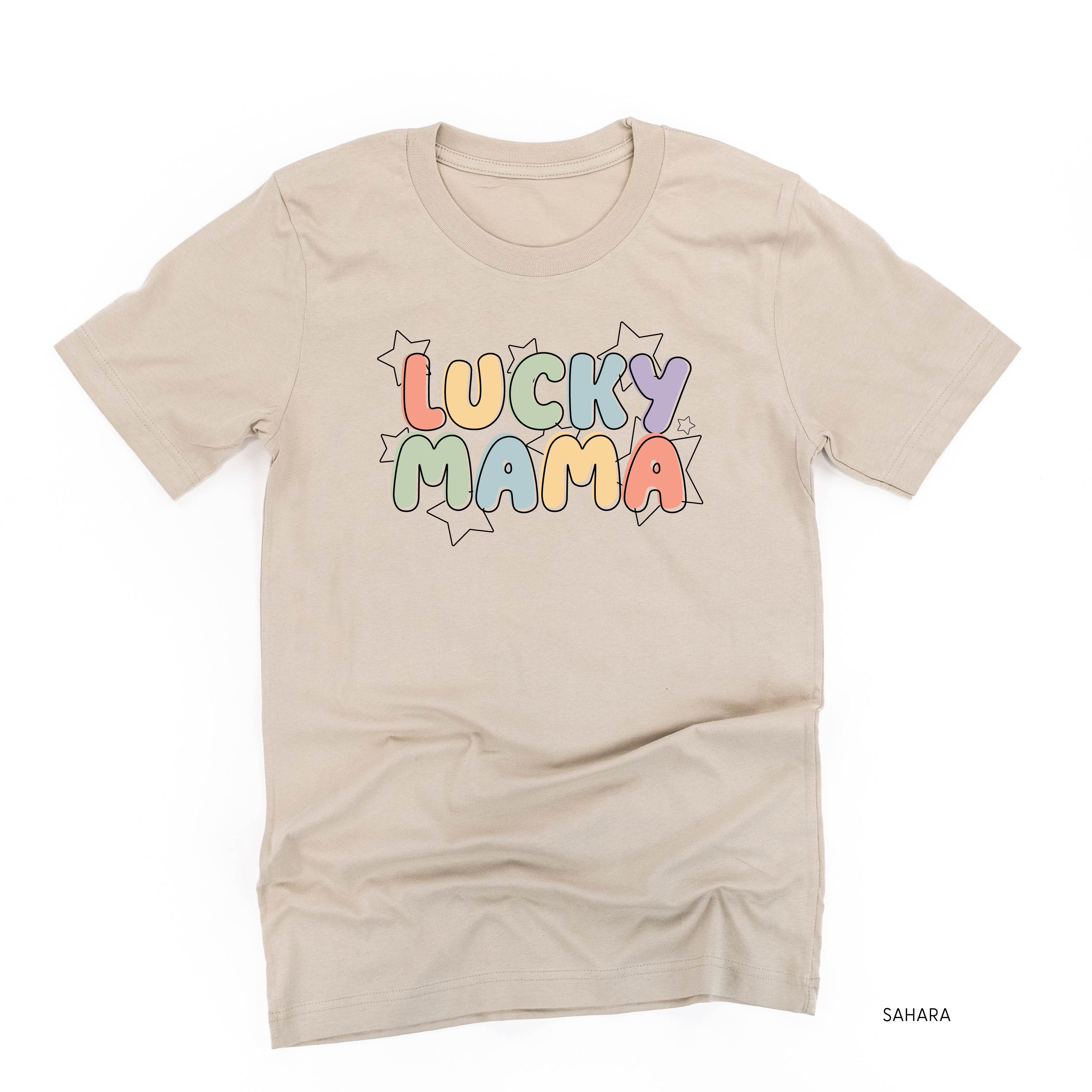 Bubble Letters & Stars Lucky Mama - Unisex Tee Little Mama Shirt Shop