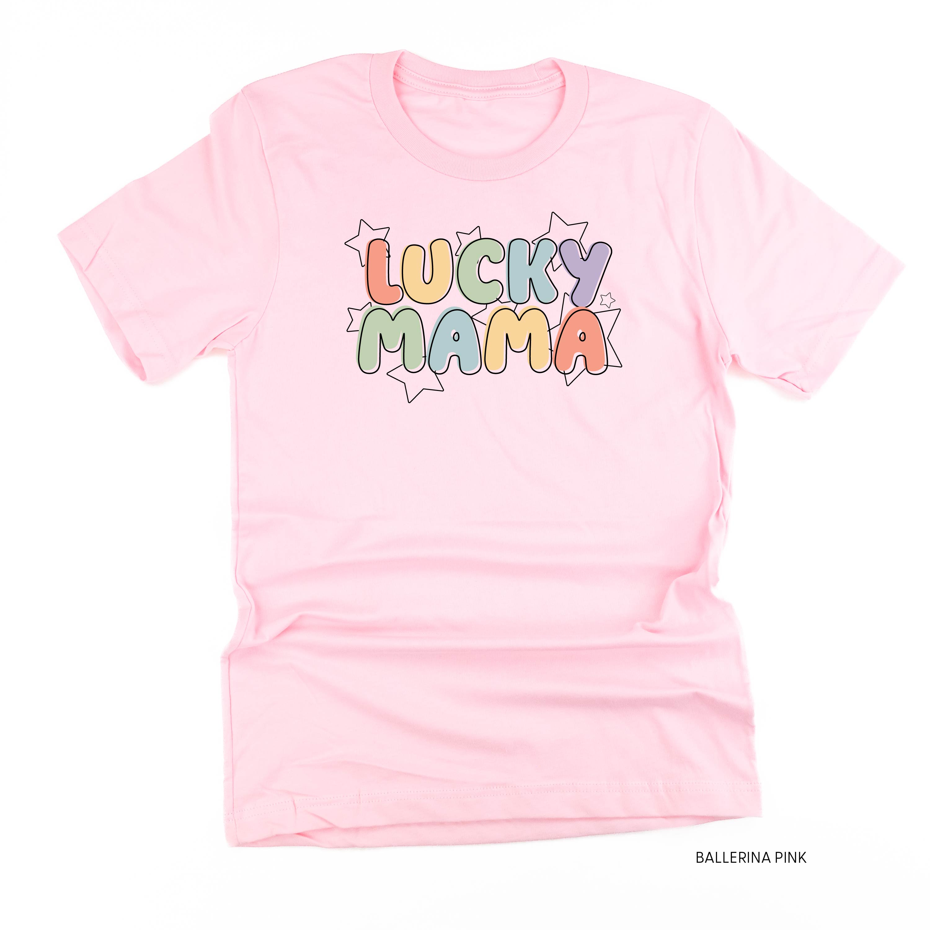 Bubble Letters & Stars Lucky Mama - Unisex Tee Little Mama Shirt Shop