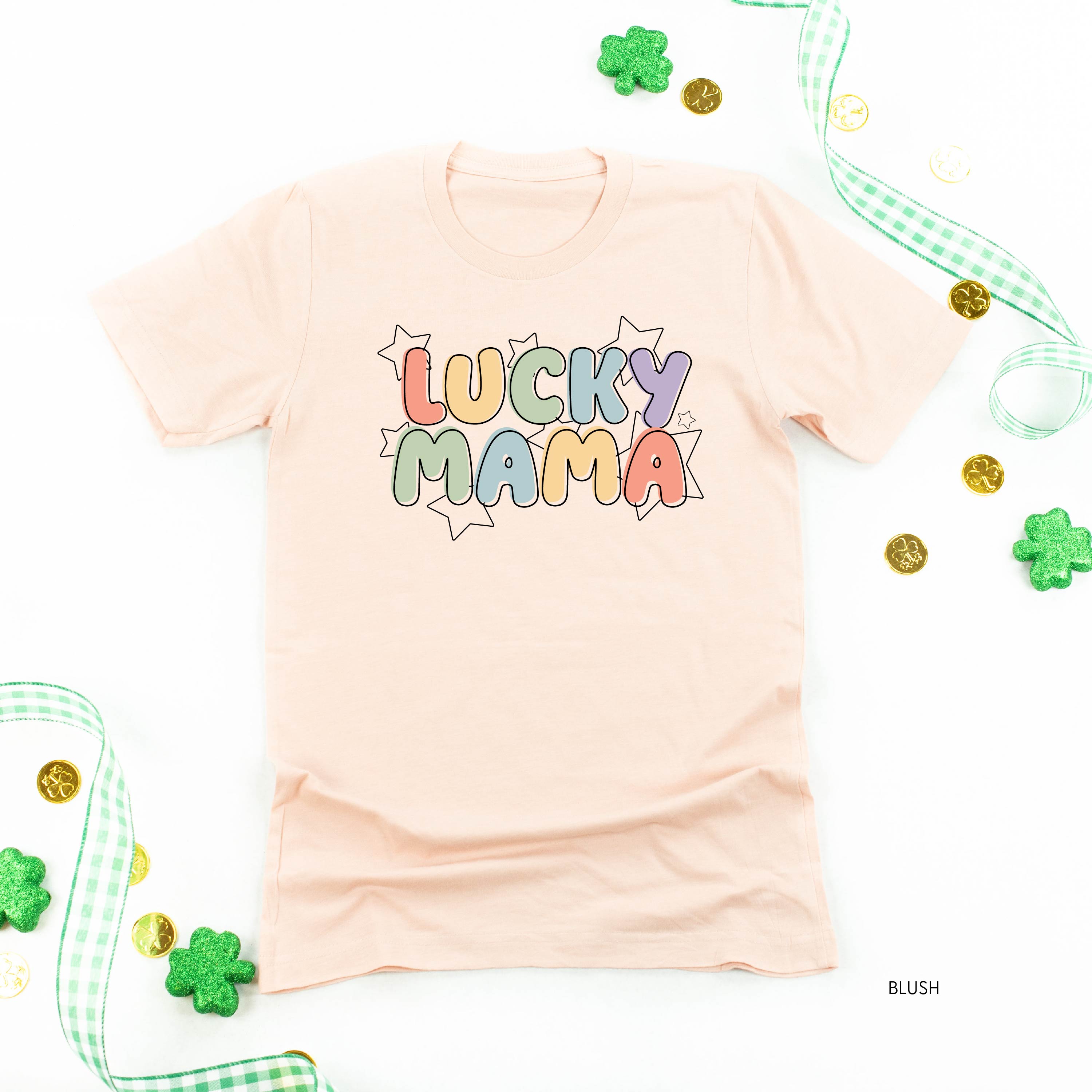Bubble Letters & Stars Lucky Mama - Unisex Tee Little Mama Shirt Shop