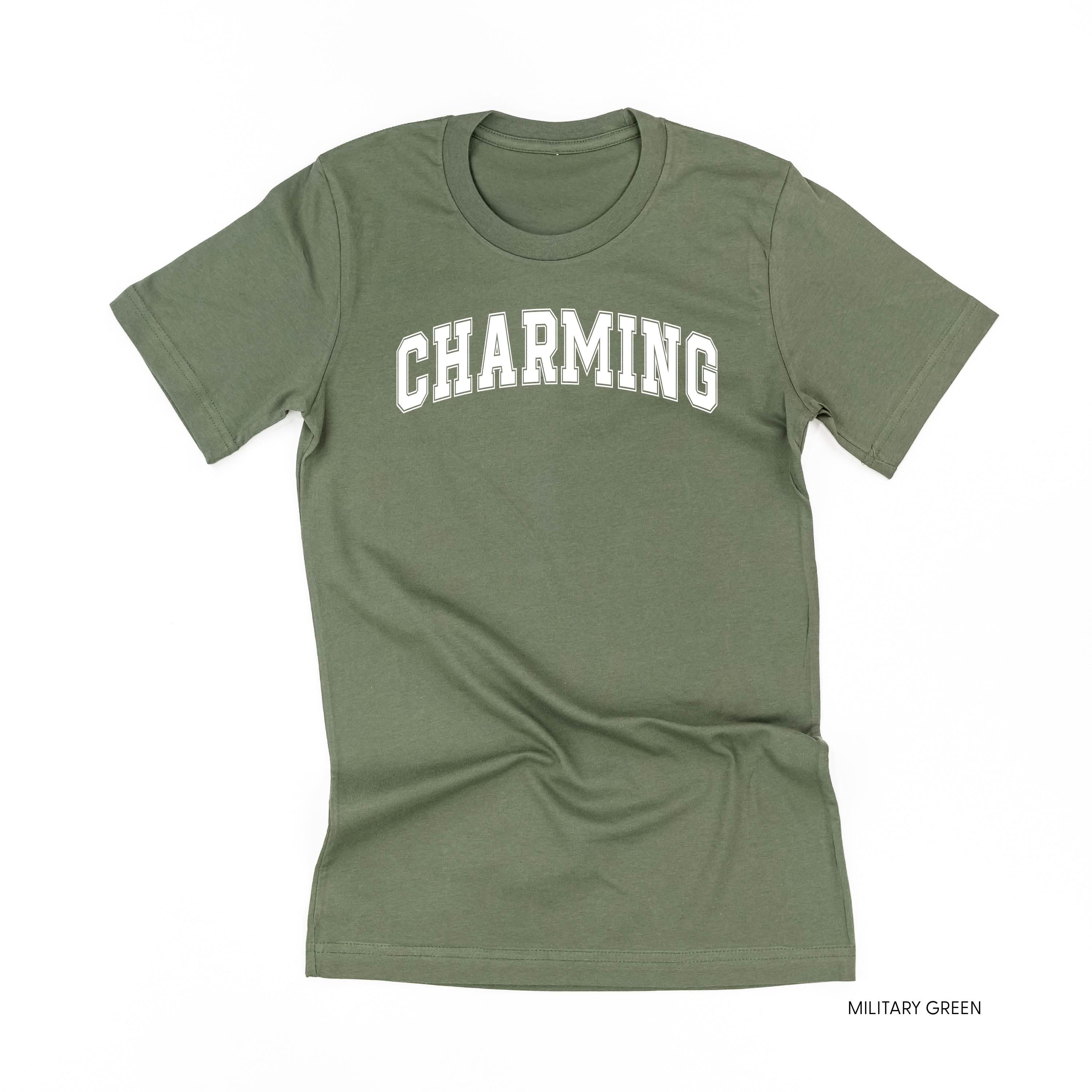 Charming - Varsity Outline - Unisex Tee Little Mama Shirt Shop