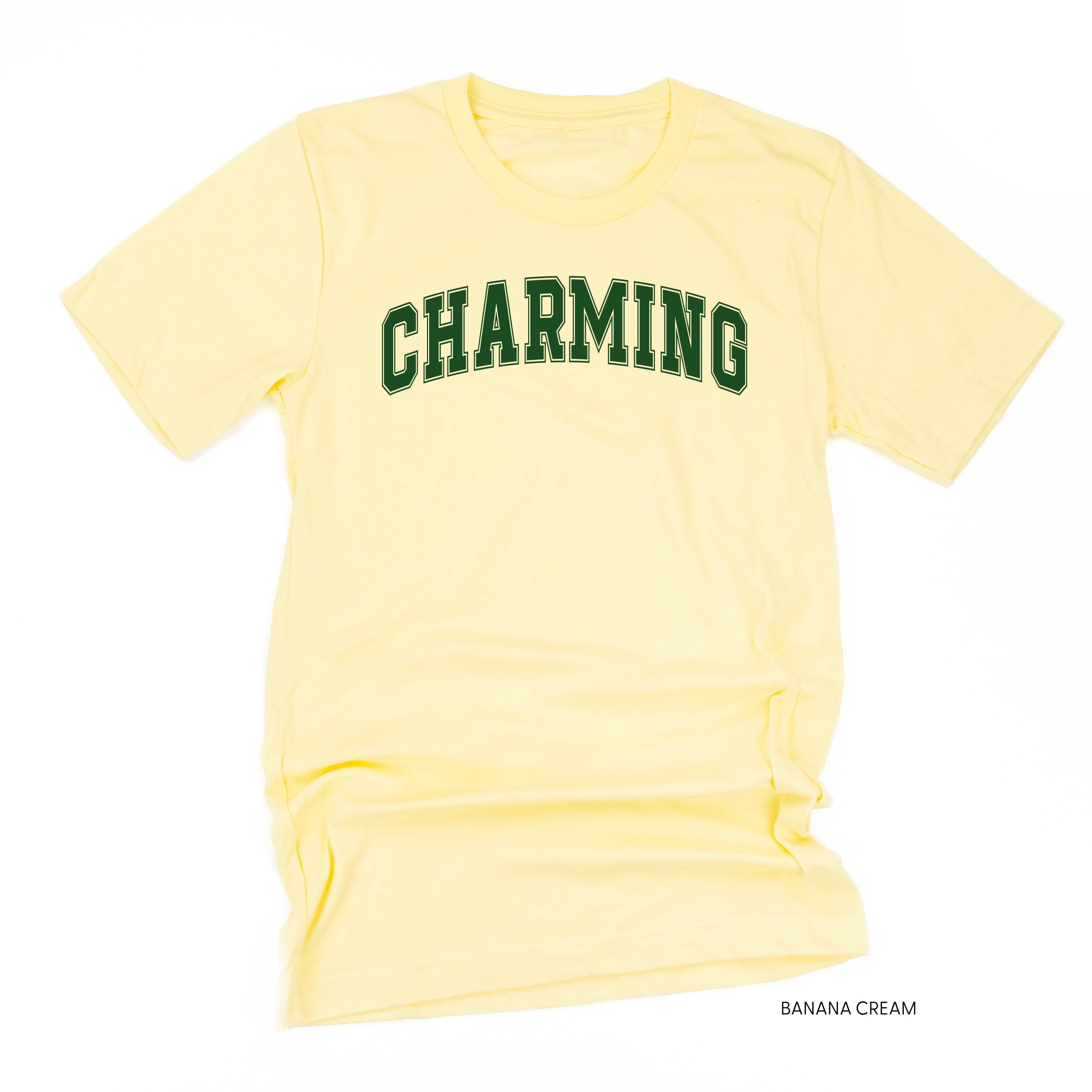 Charming - Varsity Outline - Unisex Tee Little Mama Shirt Shop