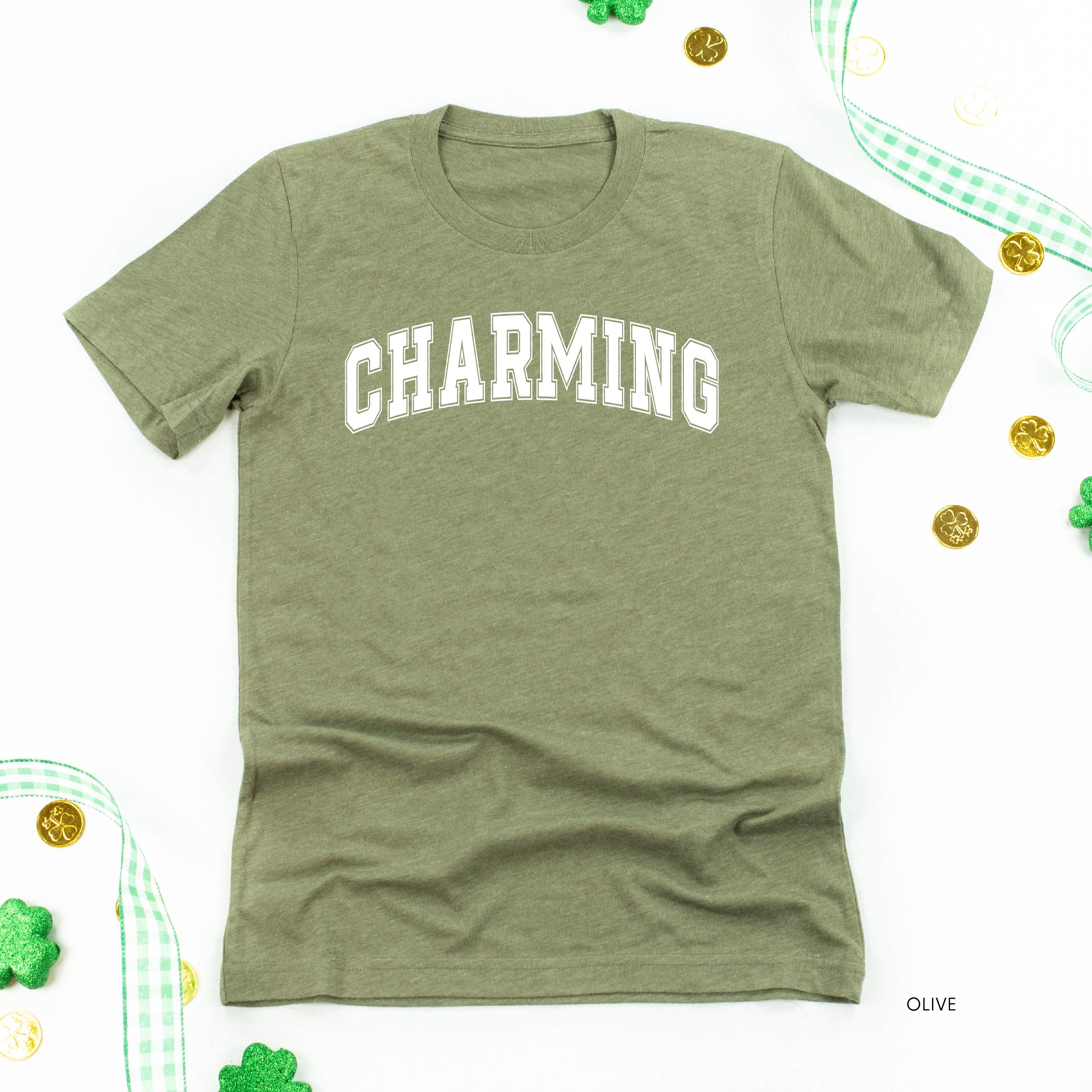 Charming - Varsity Outline - Unisex Tee Little Mama Shirt Shop