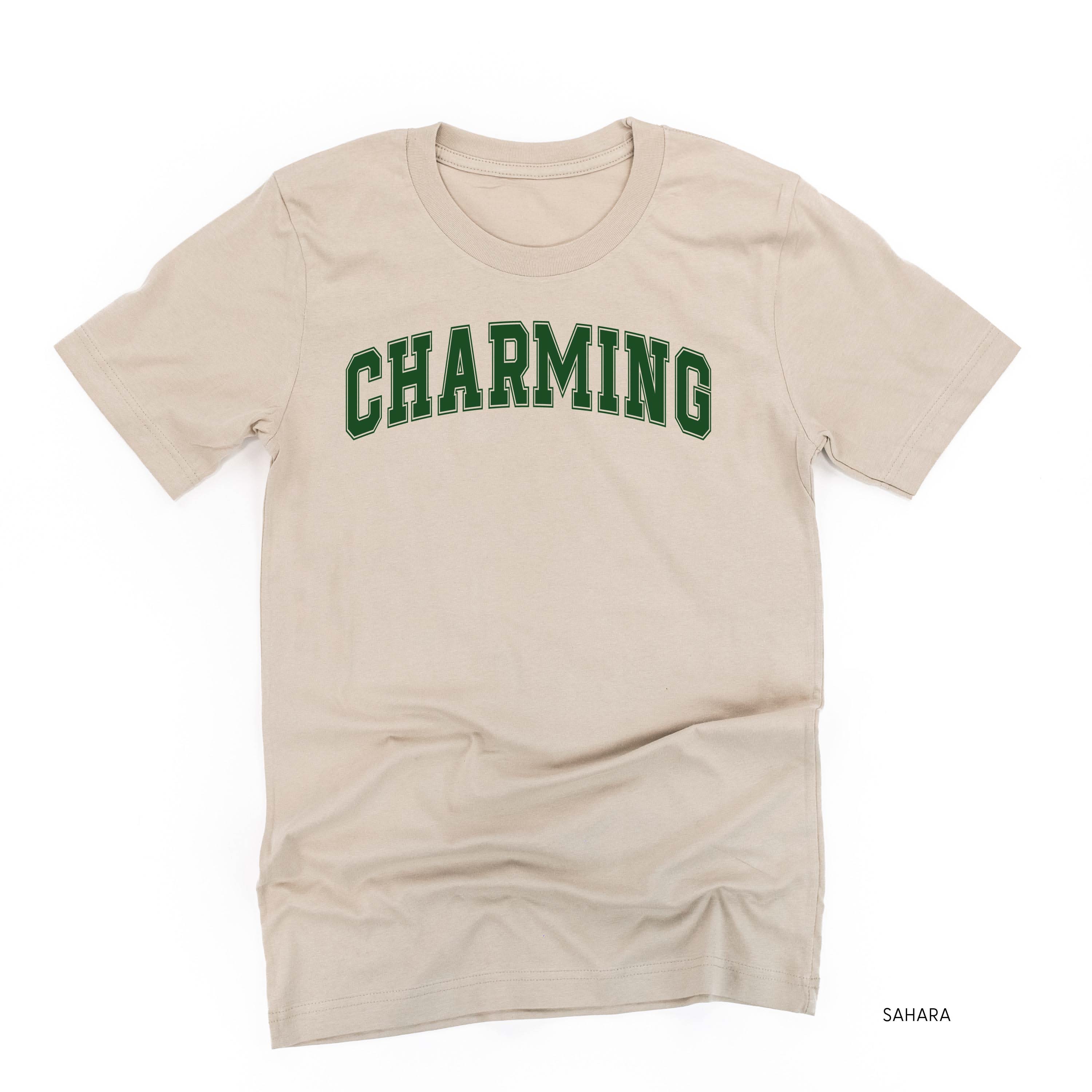 Charming - Varsity Outline - Unisex Tee Little Mama Shirt Shop