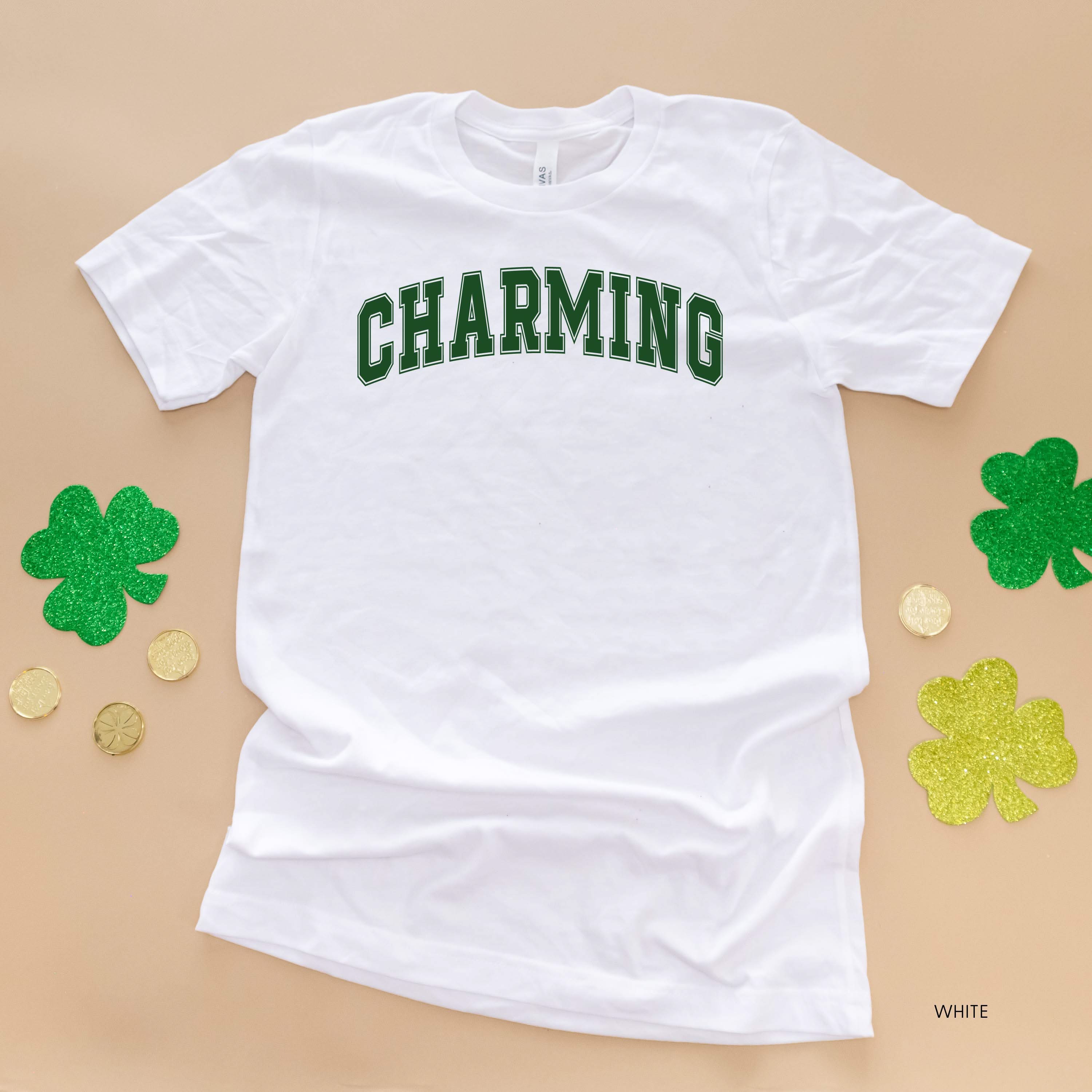 Charming - Varsity Outline - Unisex Tee Little Mama Shirt Shop