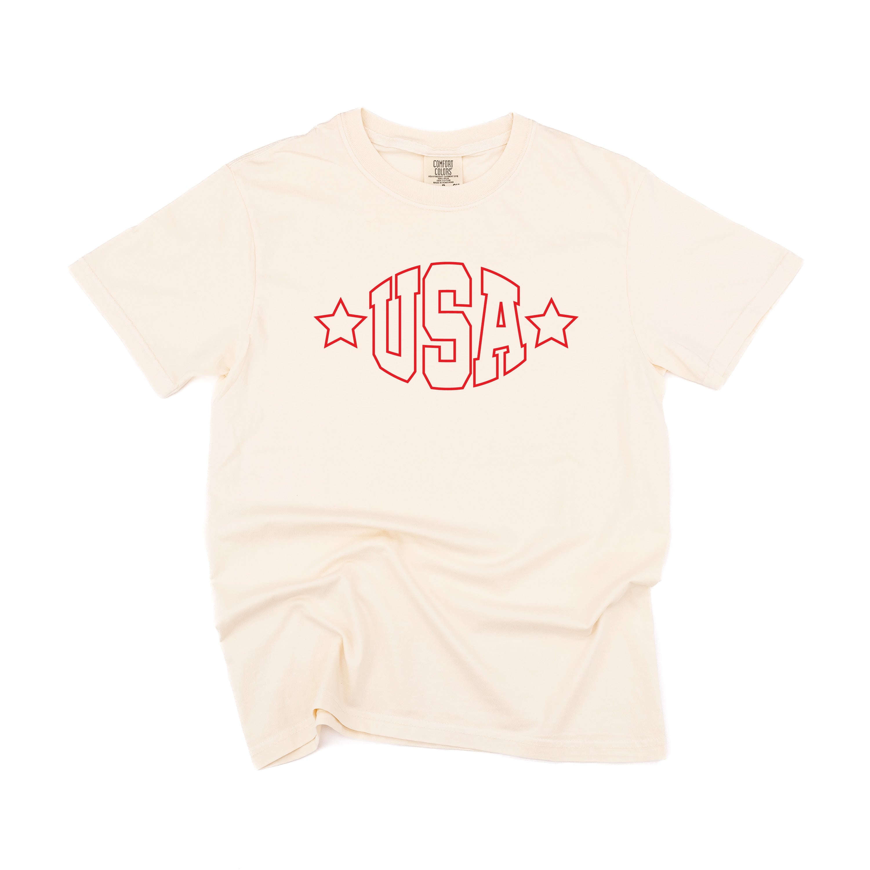 USA - Hollow Font - Comfort Colors Tee Little Mama Shirt Shop