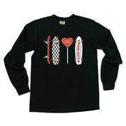 Valentine Skateboard - LONG SLEEVE Comfort Colors Tee Little Mama Shirt Shop
