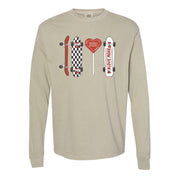 Valentine Skateboard - LONG SLEEVE Comfort Colors Tee Little Mama Shirt Shop
