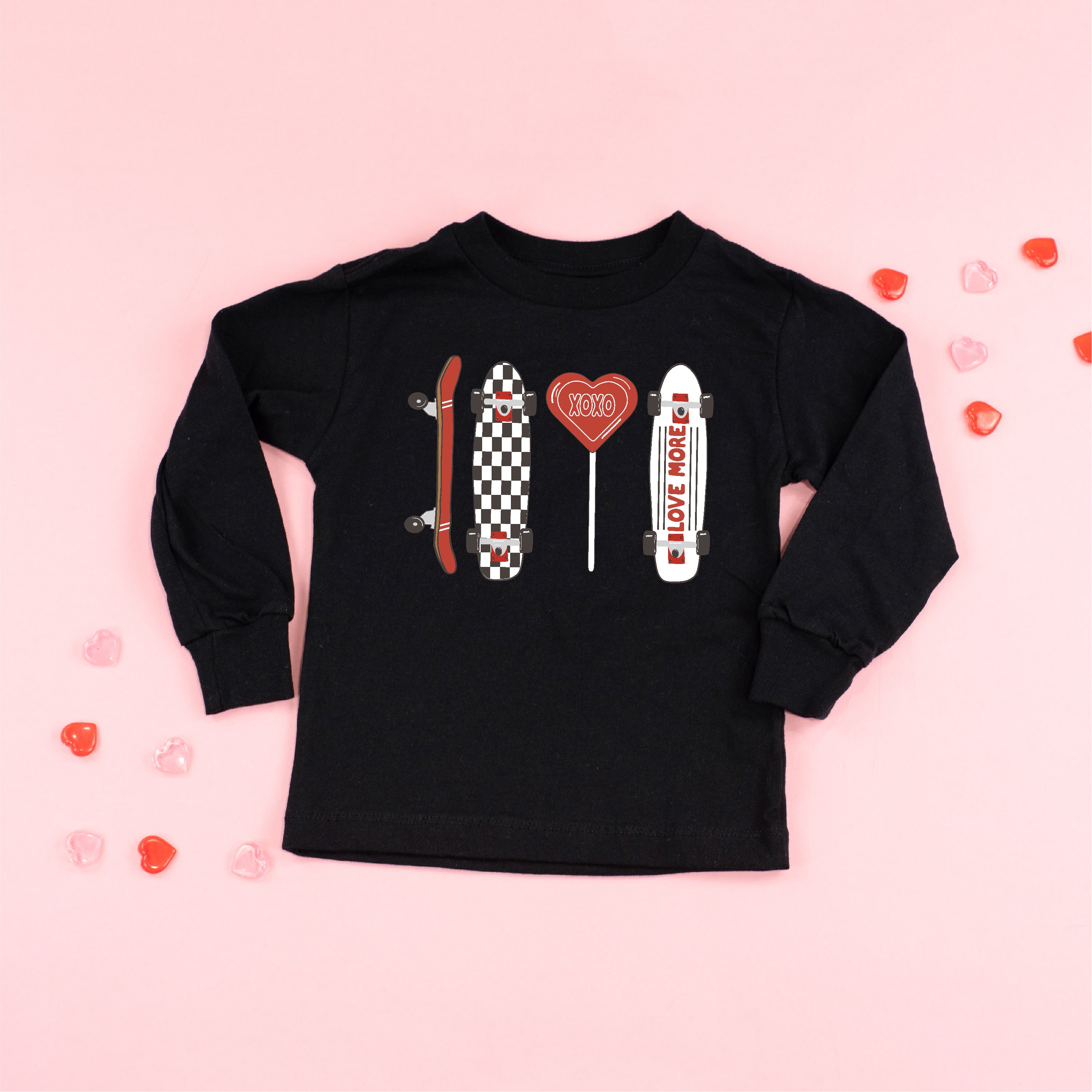 Valentine Skateboard - Child Long Sleeve Tee Little Mama Shirt Shop