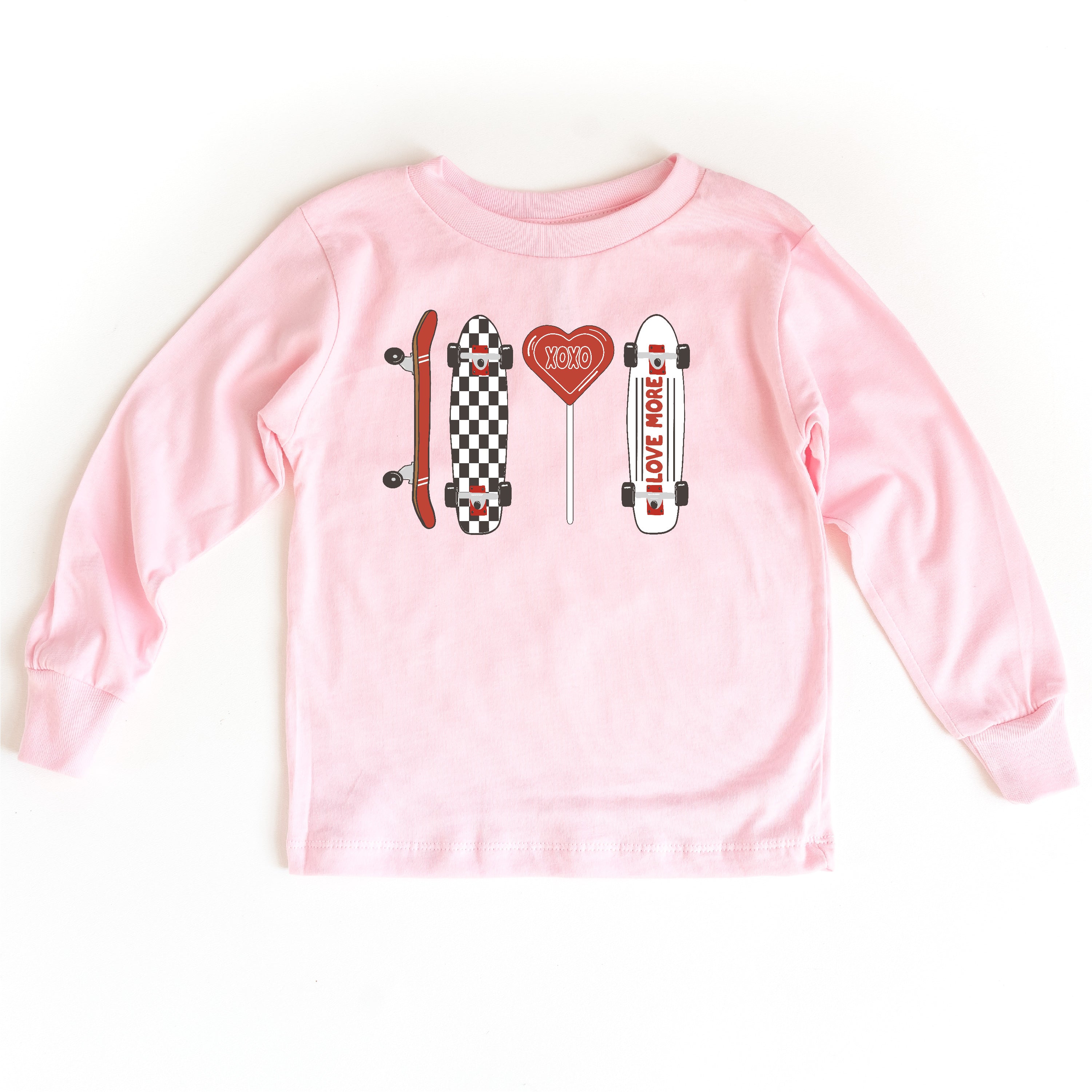 Valentine Skateboard - Child Long Sleeve Tee Little Mama Shirt Shop