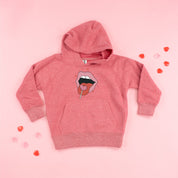 Valentine's Day Lips With Heart Lollipop - Child HOODIE Little Mama Shirt Shop