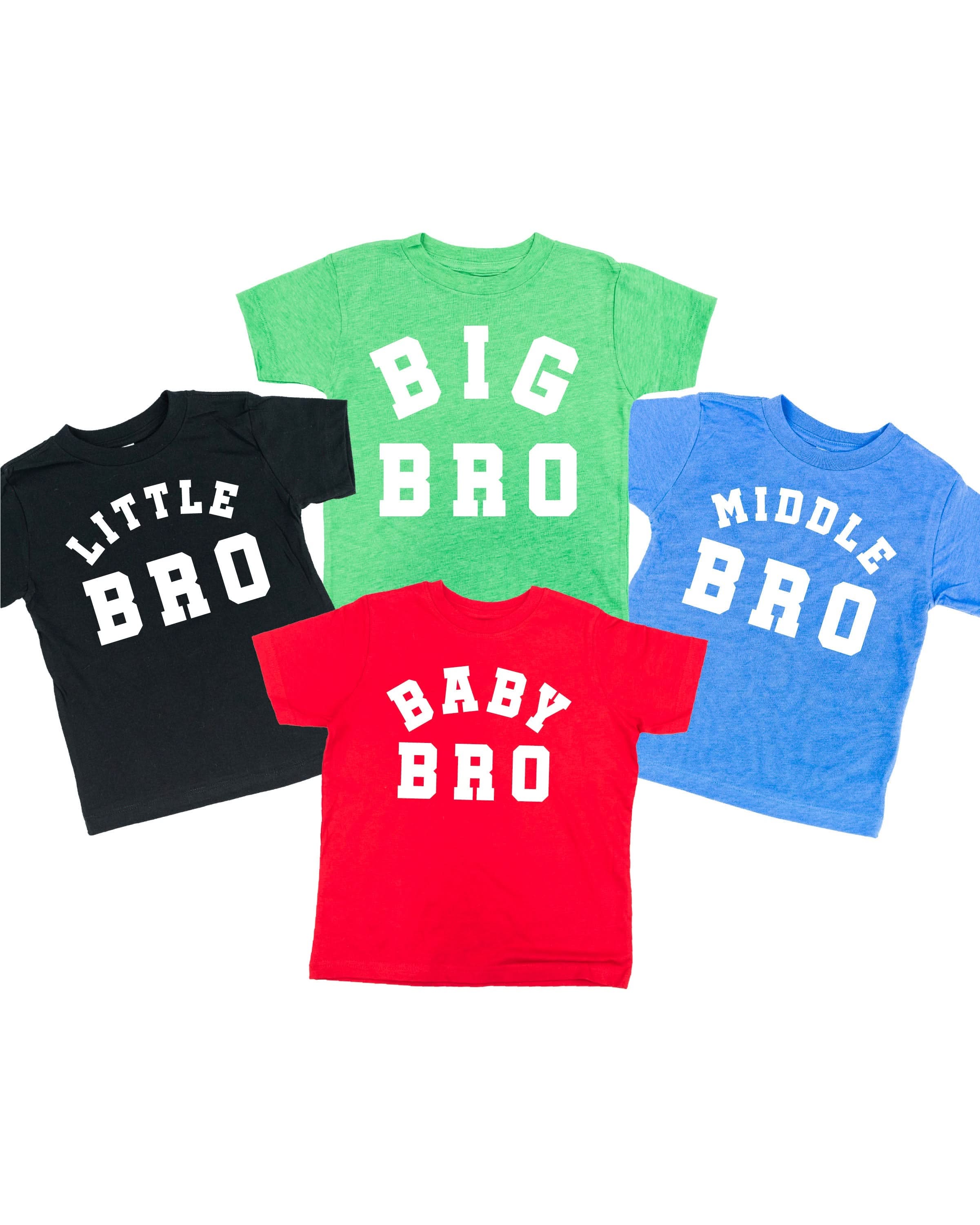 Varsity 'Bro' Sibling Tees - (Choose Your Role) - Child Tee Little Mama Shirt Shop