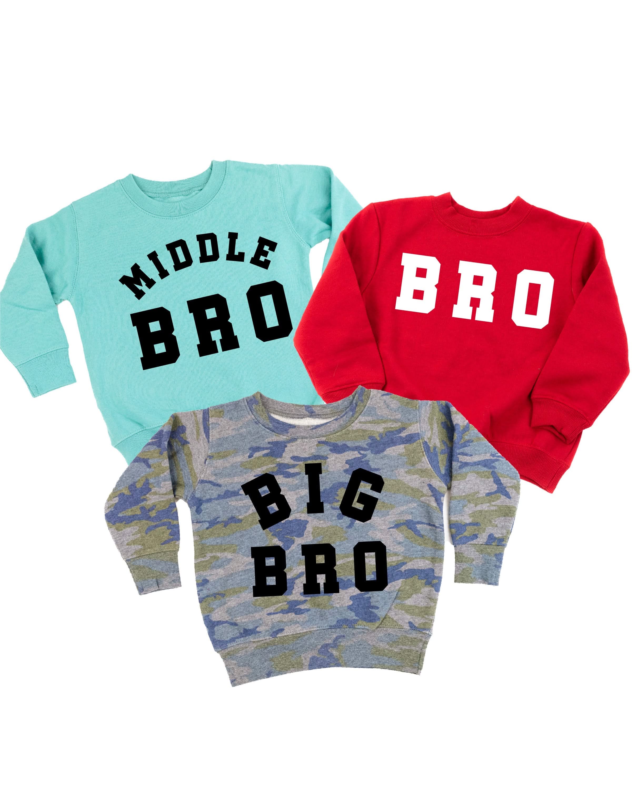 Varsity 'Bro' Sibling Tees - (Choose Your Role) - Child Sweater Little Mama Shirt Shop