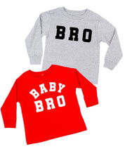 Varsity 'Bro' Sibling Tees - (Choose Your Role) - Child Long Sleeve Tee Little Mama Shirt Shop