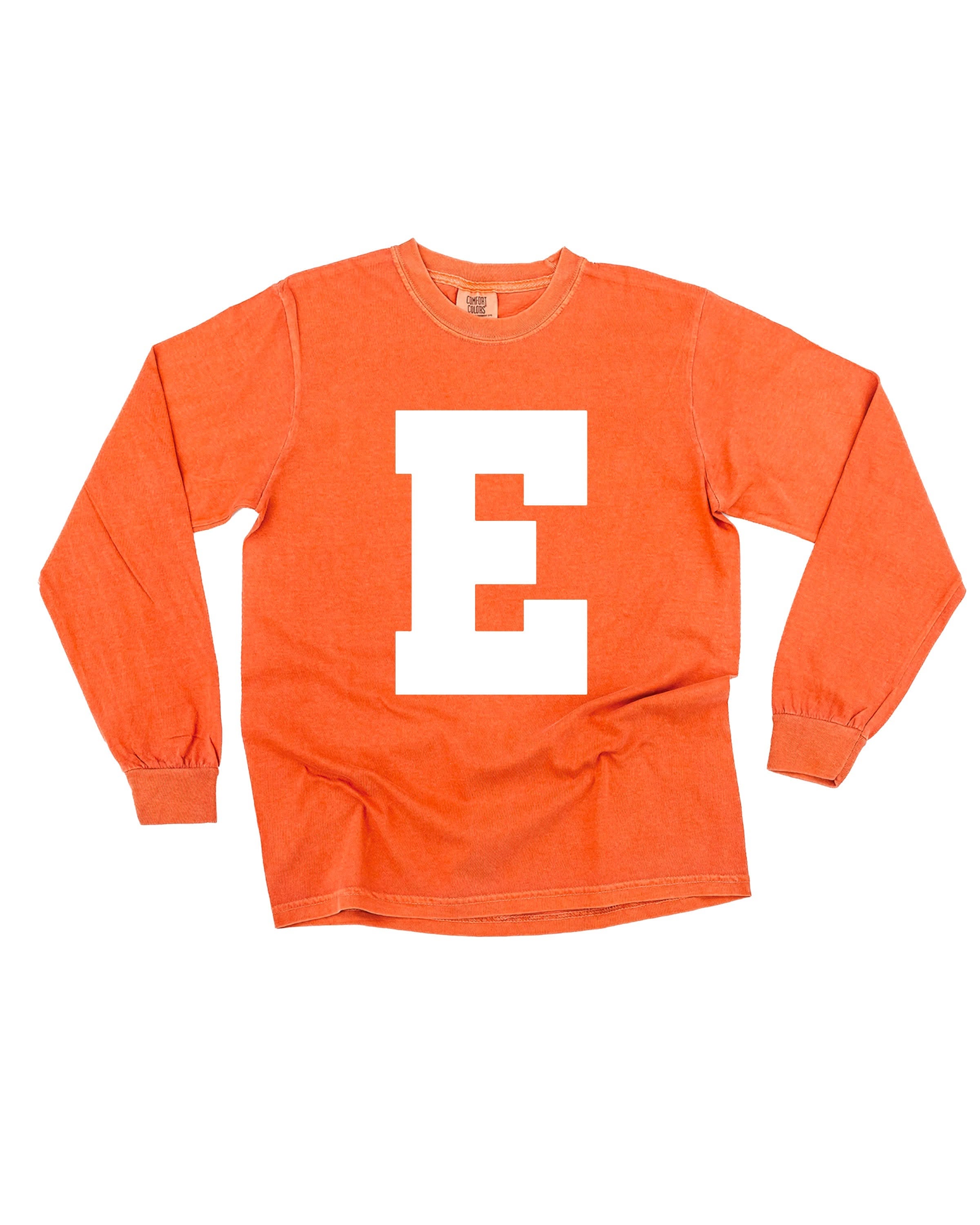 Varsity Initials - LONG SLEEVE Comfort Colors Tee Little Mama Shirt Shop