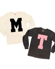 Varsity Initials - LONG SLEEVE Comfort Colors Tee Little Mama Shirt Shop