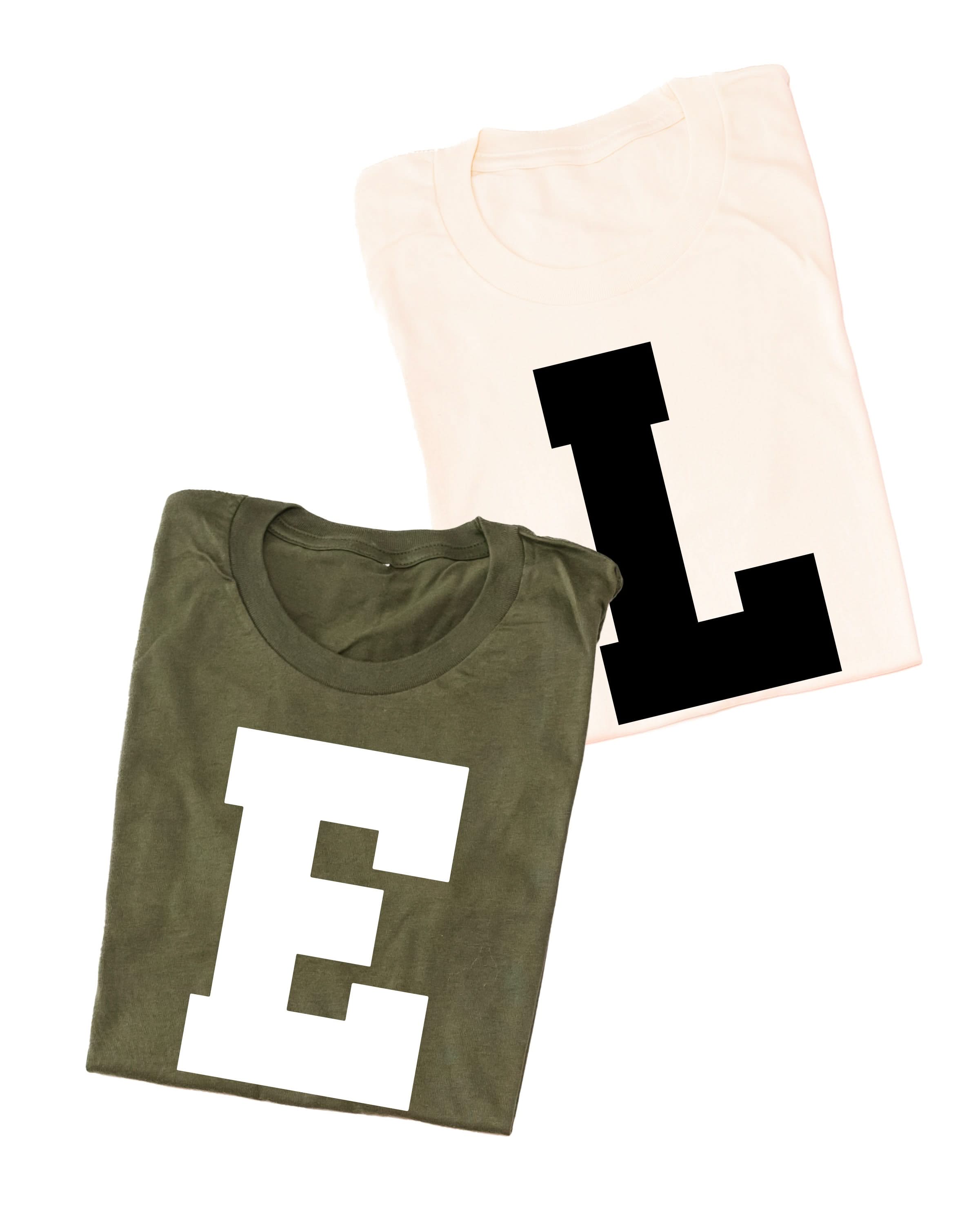 Varsity Initials - Unisex Tee Little Mama Shirt Shop