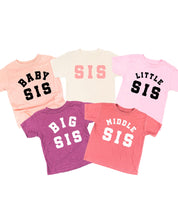 Varsity 'Sis' Sibling Tees - (Choose Your Role) - Child Tee Little Mama Shirt Shop