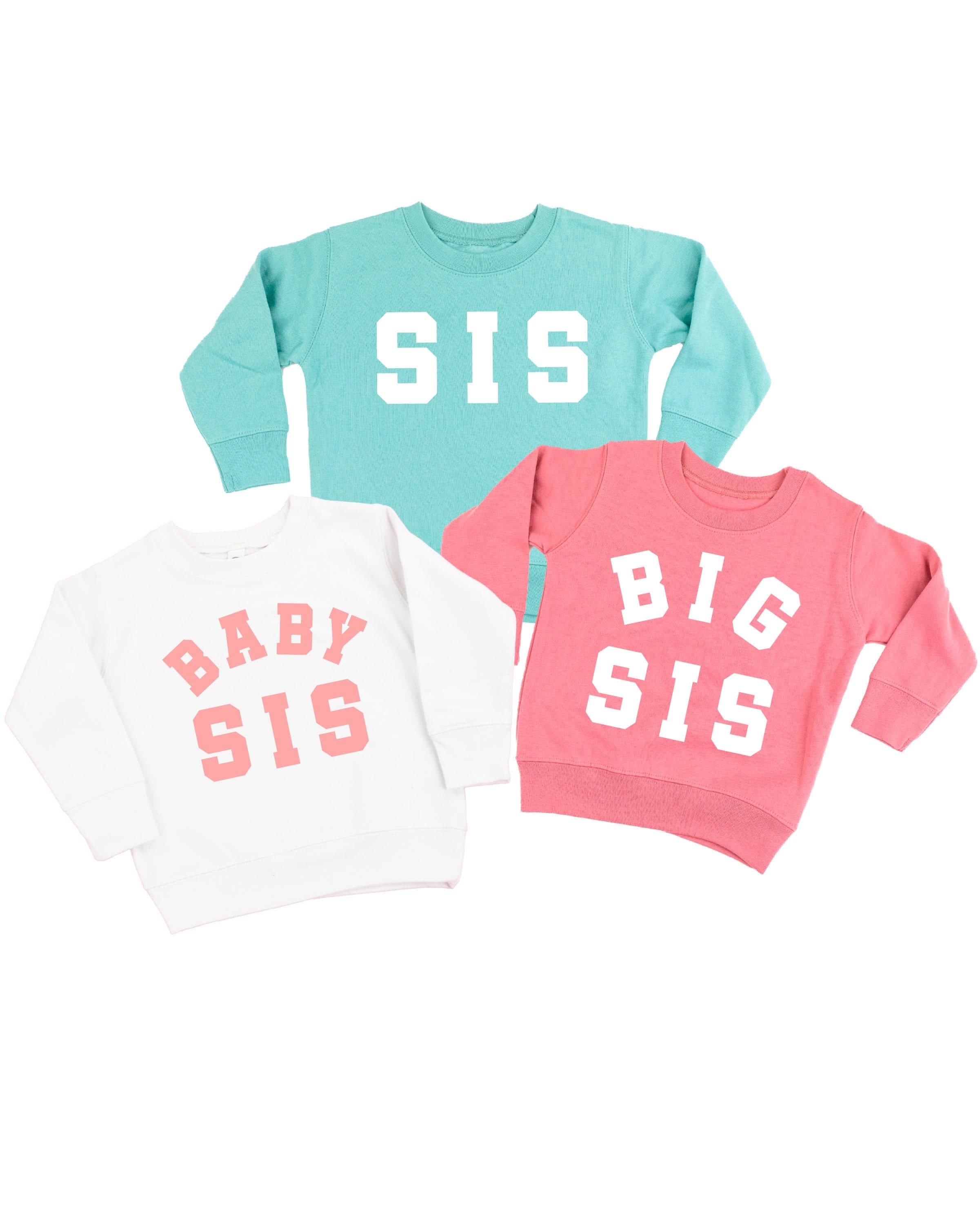 Varsity 'Sis' Sibling Tees - (Choose Your Role) - Child Sweater Little Mama Shirt Shop