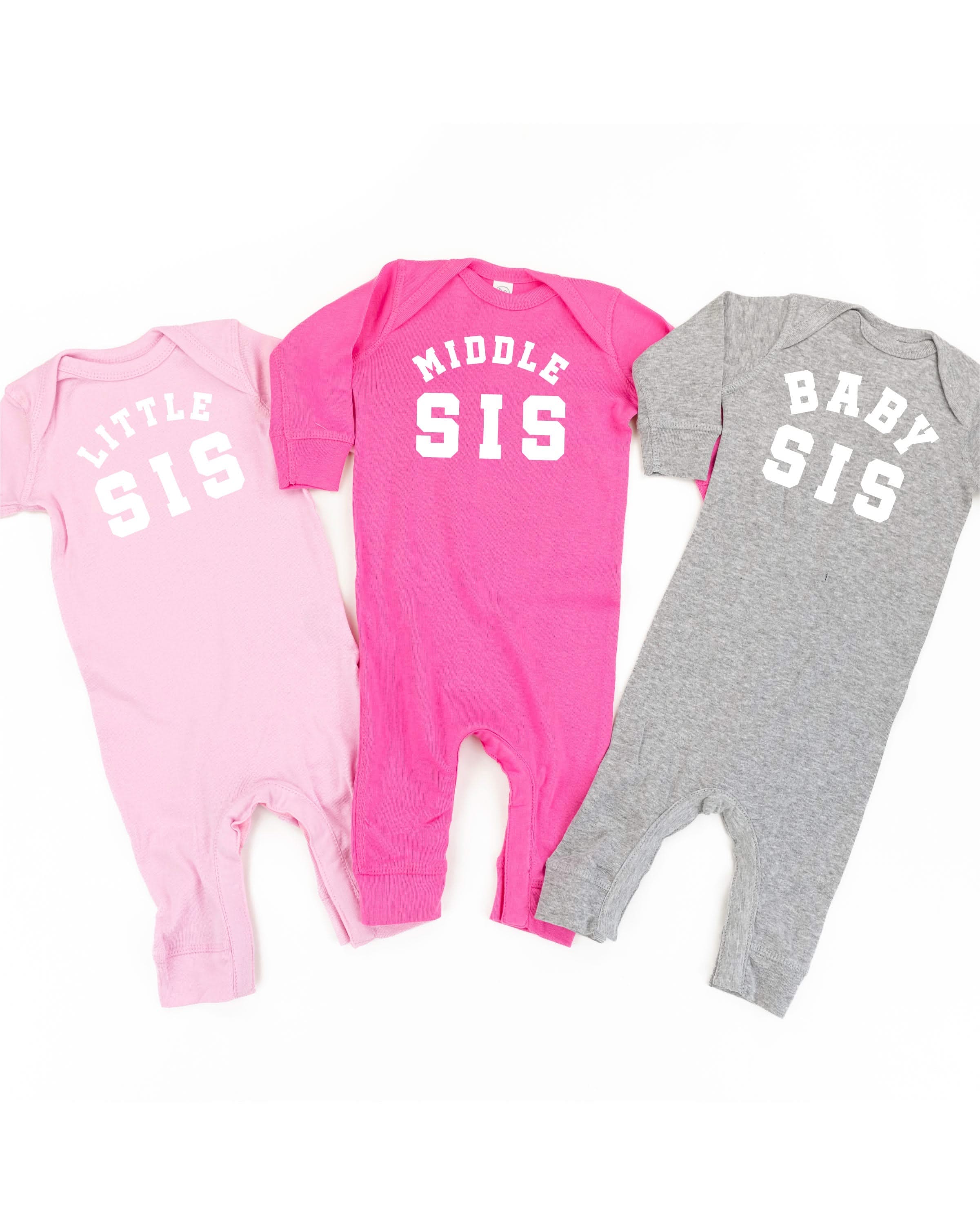 Varsity 'Sis' Sibling Tees - (Choose Your Role) - Baby Sleeper Little Mama Shirt Shop