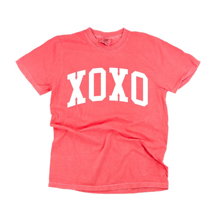 Arched XOXO - Varsity - Comfort Colors Tee Little Mama Shirt Shop