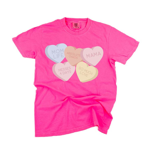 Mom Life - Conversation Hearts - Comfort Colors Tee