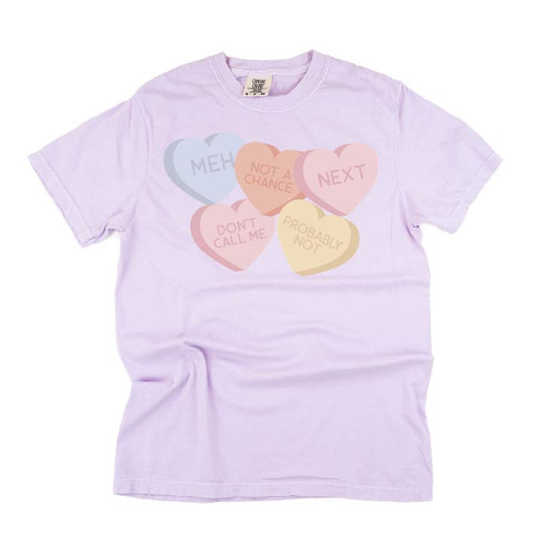 Meh - Conversation Hearts - Comfort Colors Tee