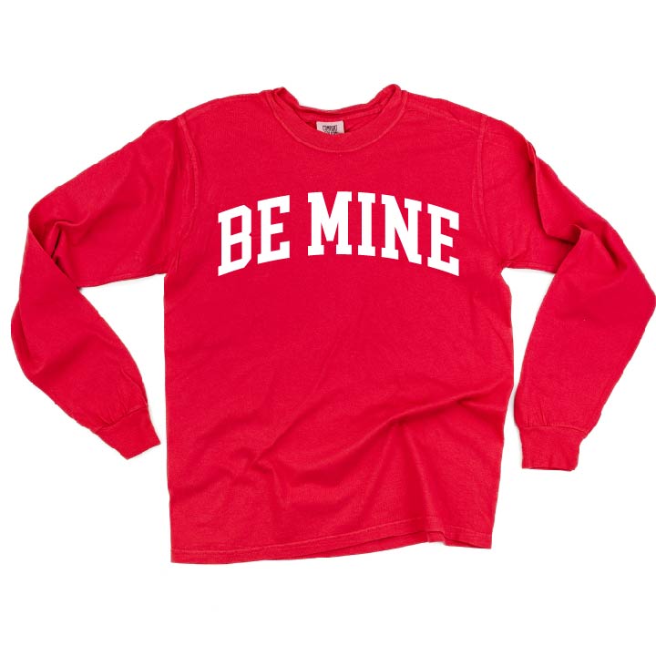 Arched Be Mine - Varsity - Long Sleeve Comfort Colors Tee Little Mama Shirt Shop