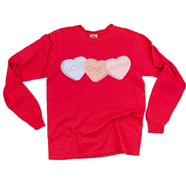 Love One Another - Conversation Hearts - LONG SLEEVE Comfort Colors Tee