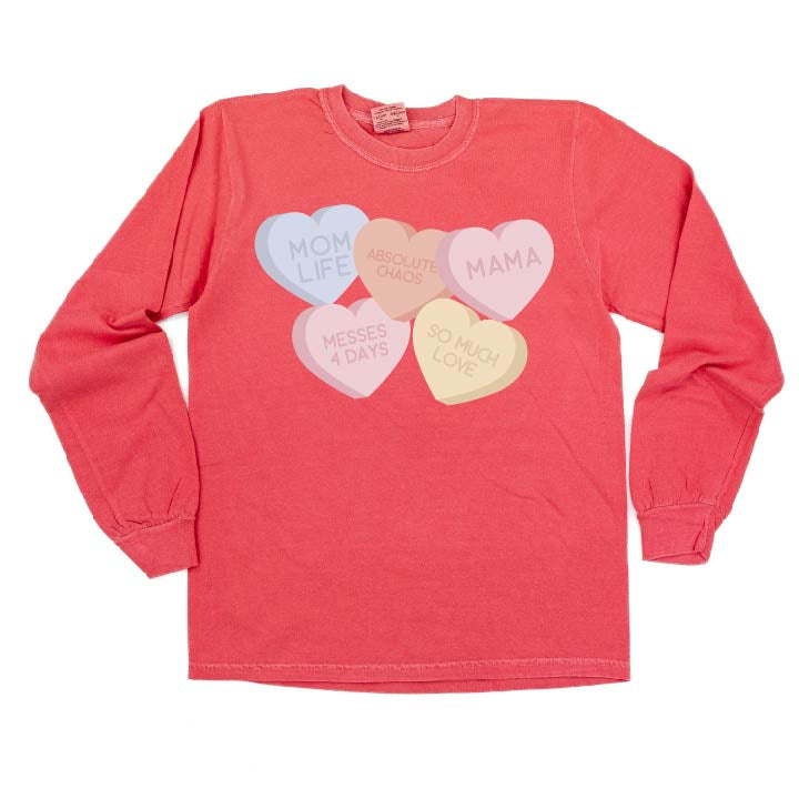 Mom Life - Conversation Hearts - LONG SLEEVE Comfort Colors Tee