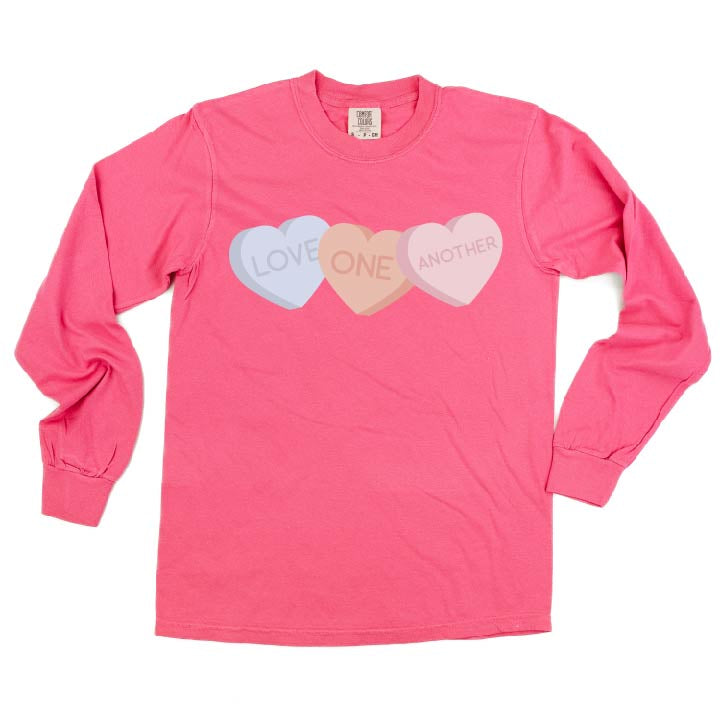 Love One Another - Conversation Hearts - LONG SLEEVE Comfort Colors Tee