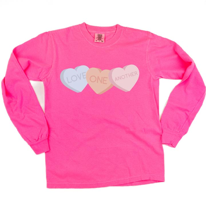 Love One Another - Conversation Hearts - LONG SLEEVE Comfort Colors Tee