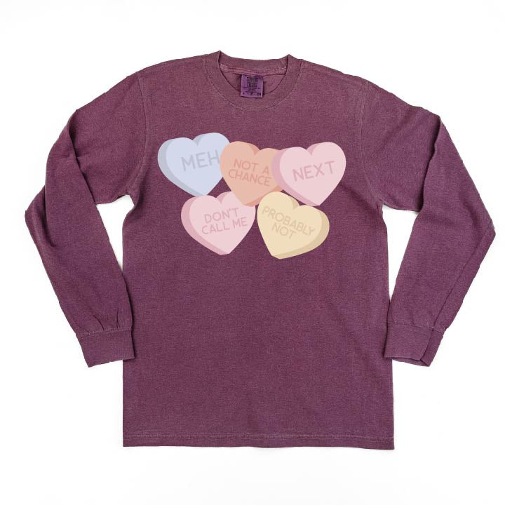 Meh - Conversation Hearts - LONG SLEEVE Comfort Colors Tee