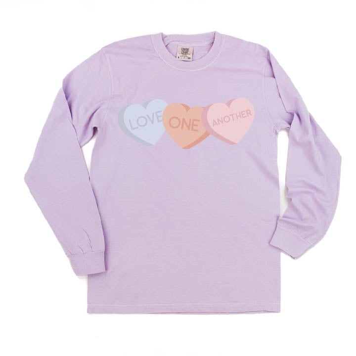 Love One Another - Conversation Hearts - LONG SLEEVE Comfort Colors Tee