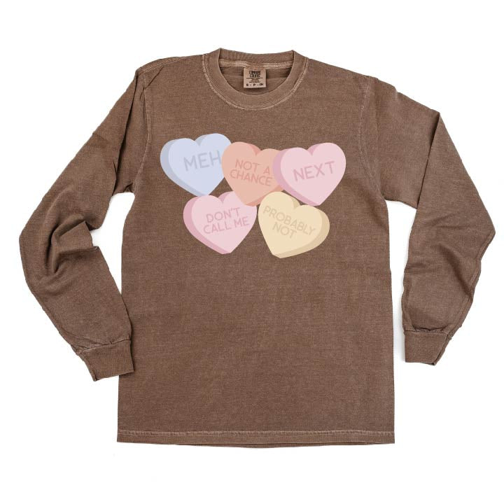 Meh - Conversation Hearts - LONG SLEEVE Comfort Colors Tee