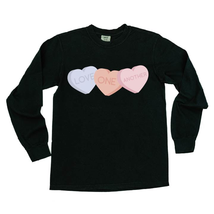 Love One Another - Conversation Hearts - LONG SLEEVE Comfort Colors Tee