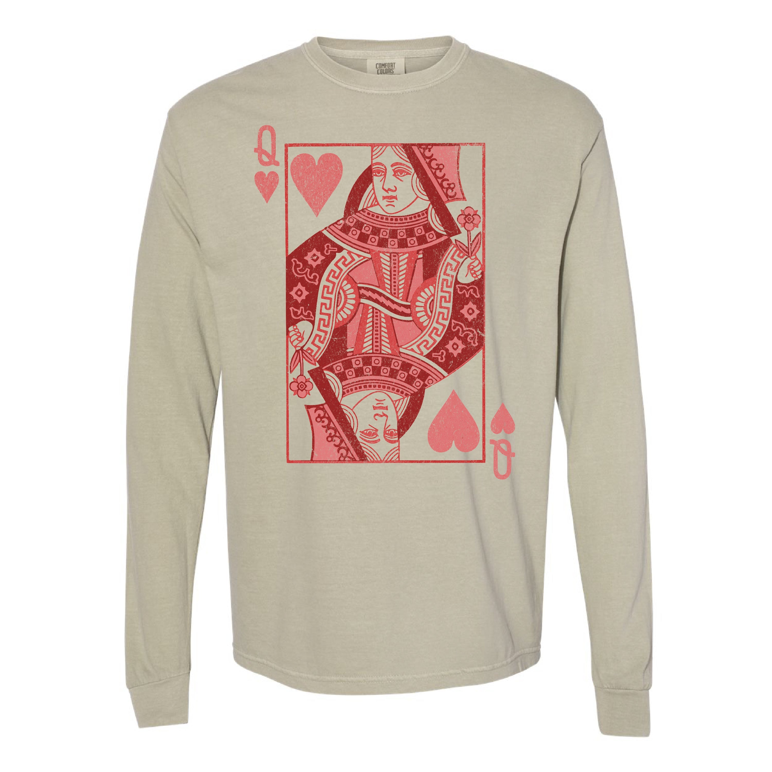Queen Of Hearts - LONG SLEEVE Comfort Colors Tee Little Mama Shirt Shop