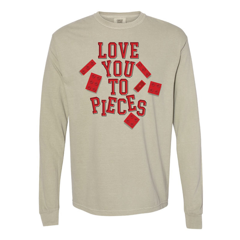Love You to Pieces - Legos - LONG SLEEVE COMFORT COLORS TEE