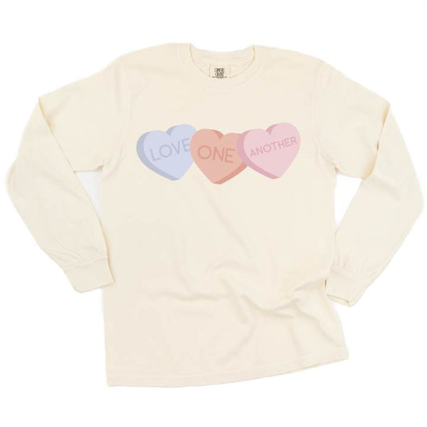 Love One Another - Conversation Hearts - LONG SLEEVE Comfort Colors Tee