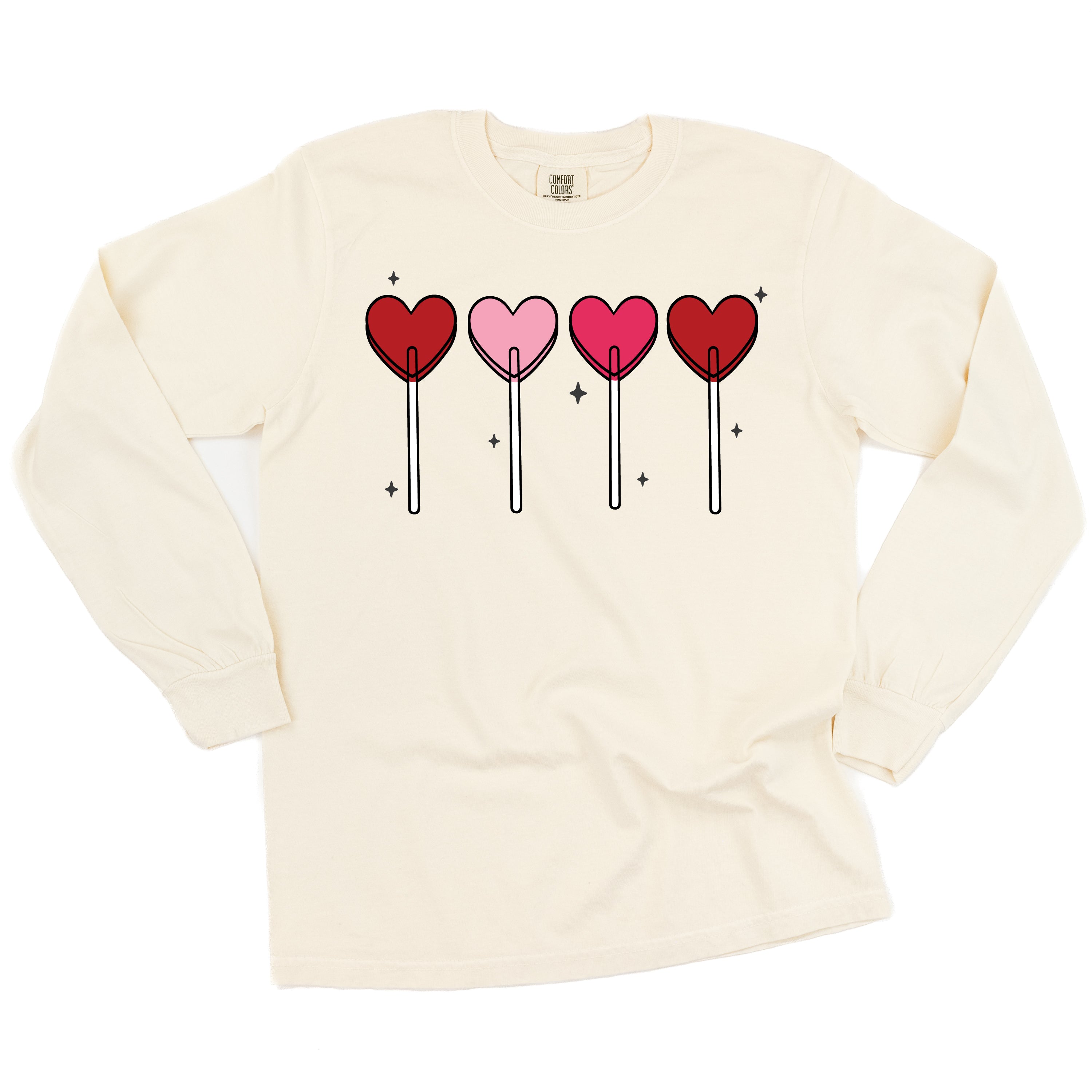 Classic Heart Lollipops - Long Sleeve Comfort Colors Tee Little Mama Shirt Shop