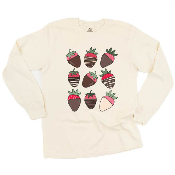 Chocolate Covered Strawberries - LONG SLEEVE Comfort Colors Tee