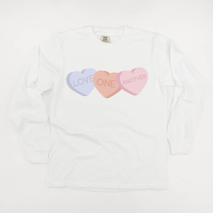 Love One Another - Conversation Hearts - LONG SLEEVE Comfort Colors Tee