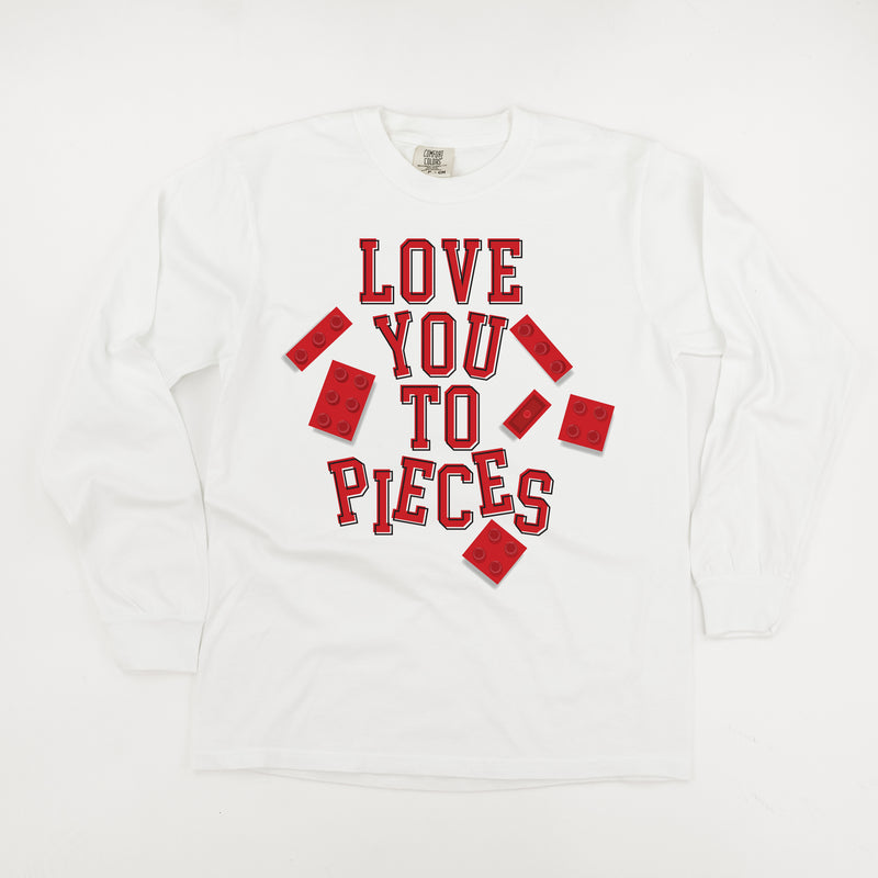 Love You to Pieces - Legos - LONG SLEEVE COMFORT COLORS TEE
