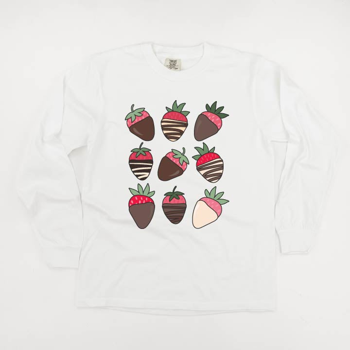 Chocolate Covered Strawberries - LONG SLEEVE Comfort Colors Tee