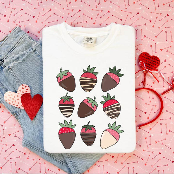 Chocolate Covered Strawberries - Comfort Colors Tee