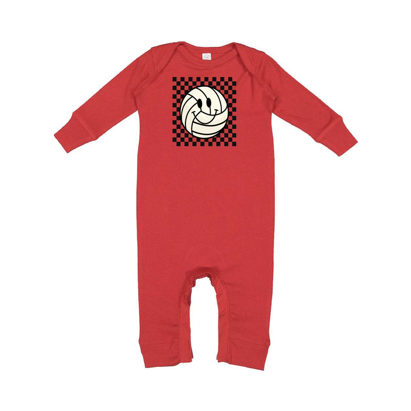 Checkers Smiley - Volleyball - One Piece Baby Sleeper