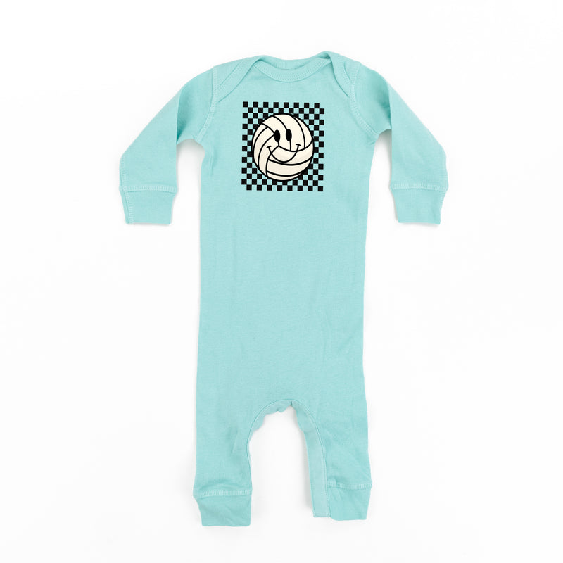 Checkers Smiley - Volleyball - One Piece Baby Sleeper